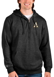 Antigua Appalachian State Mountaineers Mens Black Action Long Sleeve 1/4 Zip Pullover