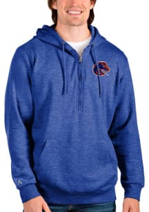 Antigua Boise State Broncos Mens Blue Action Long Sleeve 1/4 Zip Pullover