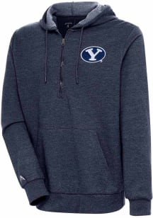 Antigua BYU Cougars Mens Navy Blue Action Long Sleeve 1/4 Zip Pullover