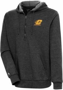 Antigua Central Michigan Chippewas Mens Black Action Long Sleeve 1/4 Zip Pullover