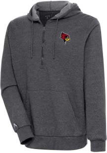 Antigua Illinois State Redbirds Mens Charcoal Action Long Sleeve 1/4 Zip Pullover
