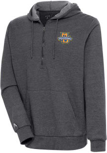 Antigua Marquette Golden Eagles Mens Charcoal Action Long Sleeve 1/4 Zip Pullover
