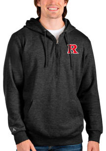 Antigua Rutgers Scarlet Knights Mens Black Action Long Sleeve 1/4 Zip Pullover