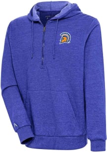 Antigua San Jose State Spartans Mens Blue Action Long Sleeve 1/4 Zip Pullover
