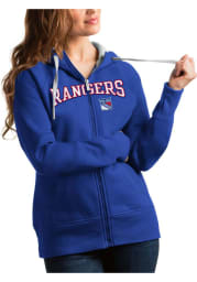 Antigua New York Rangers Womens Blue Victory Full Long Sleeve Full Zip Jacket