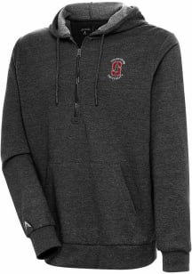 Antigua Stanford Cardinal Mens Black Action Long Sleeve 1/4 Zip Pullover