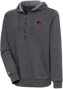 Antigua Texas State Bobcats Mens Charcoal Action Long Sleeve 1/4 Zip Pullover