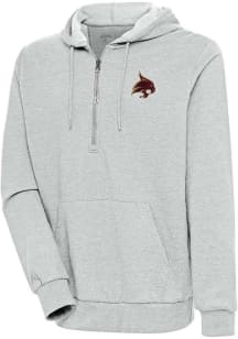 Antigua Texas State Bobcats Mens Grey Action Long Sleeve 1/4 Zip Pullover