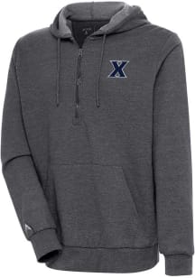 Antigua Xavier Musketeers Mens Charcoal Action Long Sleeve 1/4 Zip Pullover