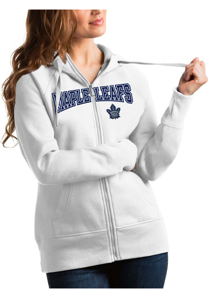 Antigua Toronto Maple Leafs White Victory Full Long Sleeve Full Zip Jacket, White, 52% Cot / 48% Poly, Size 2XL, Rally House