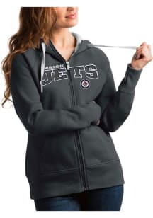 Antigua Winnipeg Jets Womens Charcoal Victory Full Long Sleeve Full Zip Jacket