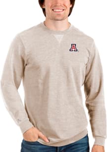 Antigua Arizona Wildcats Mens Oatmeal Reward Long Sleeve Crew Sweatshirt