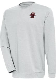 Antigua Boston College Eagles Mens Grey Reward Long Sleeve Crew Sweatshirt