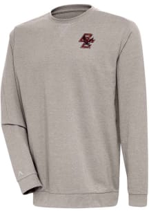 Antigua Boston College Eagles Mens Oatmeal Reward Long Sleeve Crew Sweatshirt