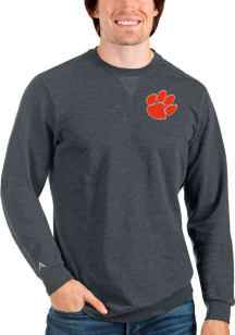 Antigua Clemson Tigers Mens Charcoal Reward Long Sleeve Crew Sweatshirt