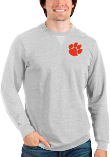 Antigua Clemson Tigers Mens Grey Reward Long Sleeve Crew Sweatshirt