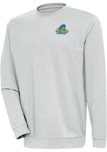 Antigua Delaware Fightin' Blue Hens Mens Grey Reward Long Sleeve Crew Sweatshirt