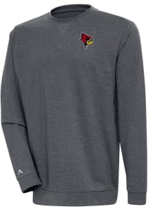 Antigua Illinois State Redbirds Mens Charcoal Reward Long Sleeve Crew Sweatshirt
