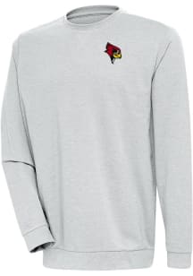 Antigua Illinois State Redbirds Mens Grey Reward Long Sleeve Crew Sweatshirt