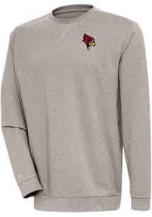 Antigua Illinois State Redbirds Mens Oatmeal Reward Long Sleeve Crew Sweatshirt