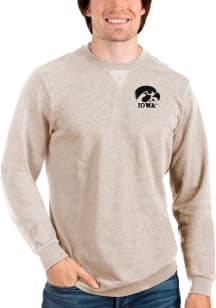 Antigua Iowa Hawkeyes Mens Oatmeal Reward Long Sleeve Crew Sweatshirt