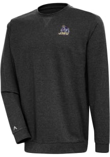 Antigua James Madison Dukes Mens Black Reward Long Sleeve Crew Sweatshirt