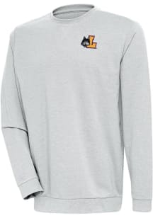 Antigua Loyola Ramblers Mens Grey Reward Long Sleeve Crew Sweatshirt