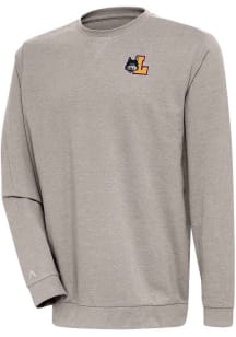 Antigua Loyola Ramblers Mens Oatmeal Reward Long Sleeve Crew Sweatshirt