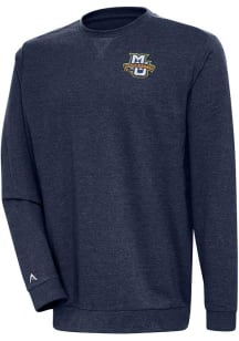 Antigua Marquette Golden Eagles Mens Navy Blue Reward Long Sleeve Crew Sweatshirt