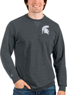 Antigua Michigan State Spartans Mens Charcoal Reward Long Sleeve Crew Sweatshirt