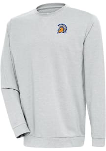 Antigua San Jose State Spartans Mens Grey Reward Long Sleeve Crew Sweatshirt