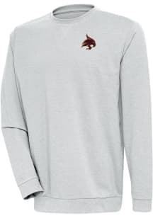 Antigua Texas State Bobcats Mens Grey Reward Long Sleeve Crew Sweatshirt
