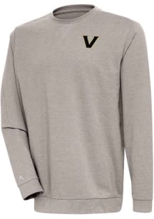 Antigua Vanderbilt Commodores Mens Oatmeal Reward Long Sleeve Crew Sweatshirt