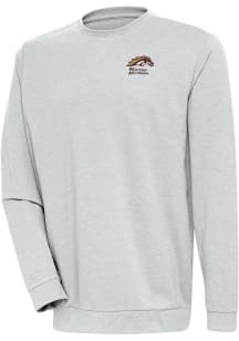 Antigua Western Michigan Broncos Mens Grey Reward Long Sleeve Crew Sweatshirt