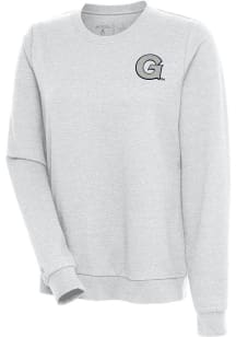 Antigua Georgetown Hoyas Womens Grey Action Crew Sweatshirt