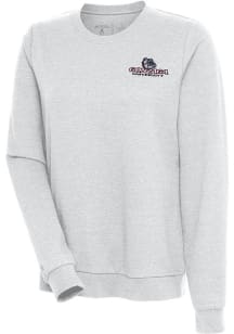 Antigua Gonzaga Bulldogs Womens Grey Action Crew Sweatshirt