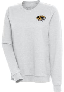 Antigua Missouri Tigers Womens Grey Action Crew Sweatshirt