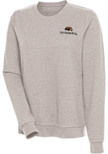 Antigua Southern Mississippi Golden Eagles Womens Oatmeal Action Crew Sweatshirt