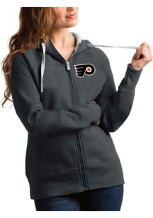 Antigua Philadelphia Flyers Womens Charcoal Victory Long Sleeve Full Zip Jacket