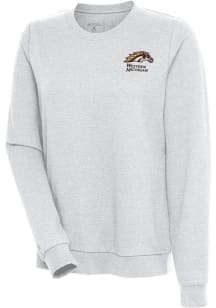 Antigua Western Michigan Broncos Womens Grey Action Crew Sweatshirt