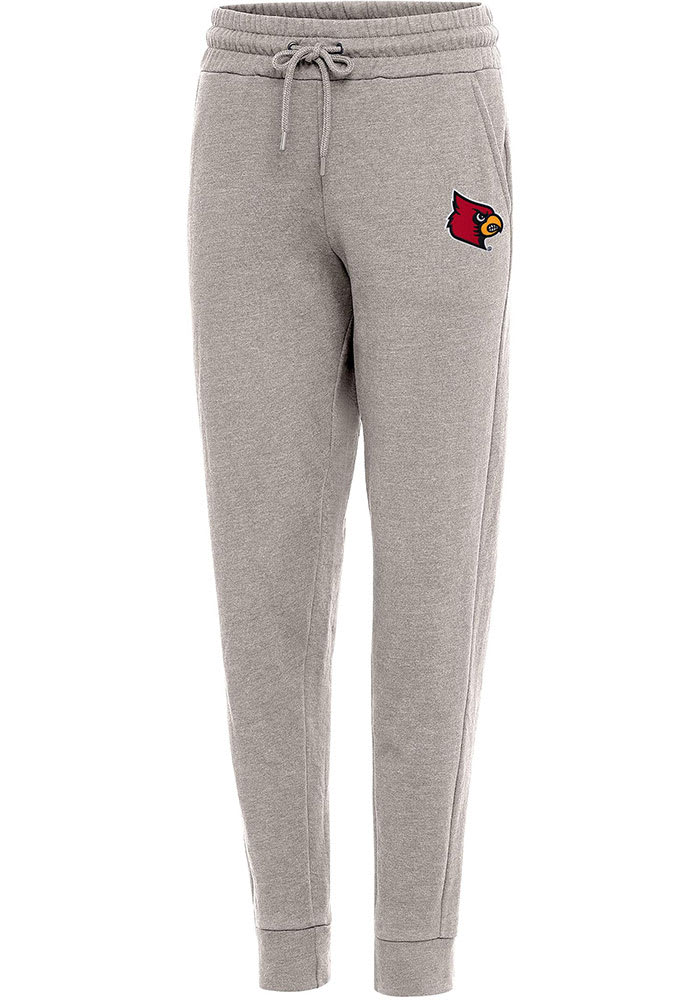 Men's Antigua Oatmeal Louisville Cardinals Action Jogger Pants