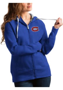 Antigua Montreal Canadiens Womens Blue Victory Full Long Sleeve Full Zip Jacket