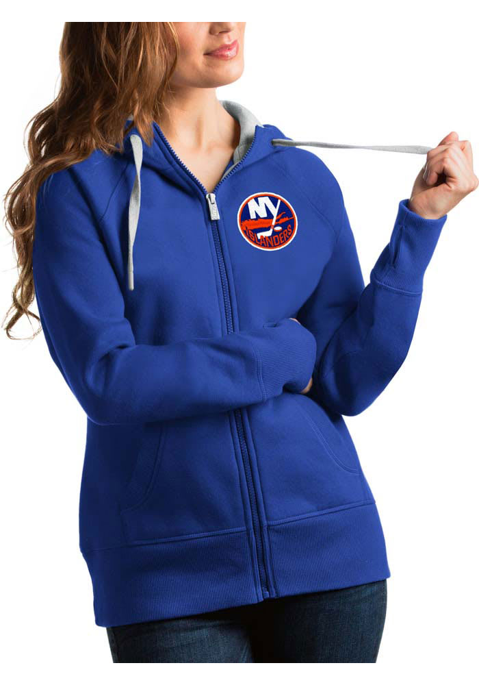 Antigua New York Islanders Womens Blue Victory Full Long Sleeve Full Zip Jacket