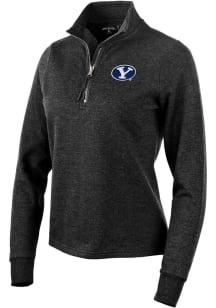 Antigua BYU Cougars Womens Black Action 1/4 Zip Pullover