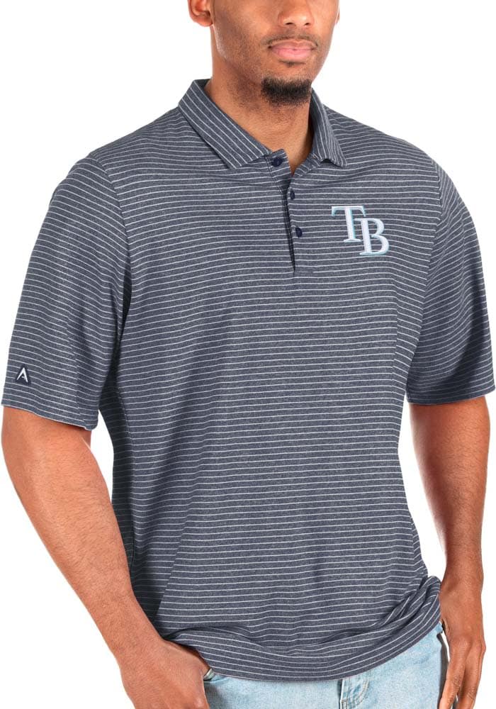 Antigua Men's Tampa Bay Rays Navy Merit Polo Navy / S