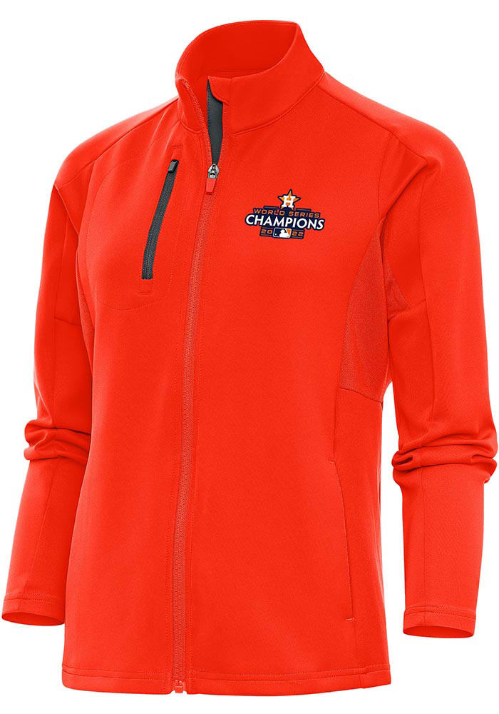 Women's Antigua Orange/Charcoal Houston Astros Generation Full-Zip Jacket 