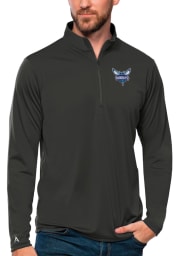 Antigua Charlotte Hornets Mens Grey Tribute Long Sleeve 1/4 Zip Pullover