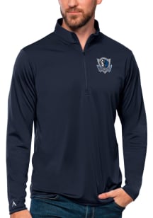 Antigua Dallas Mavericks Mens Navy Blue Tribute Long Sleeve 1/4 Zip Pullover