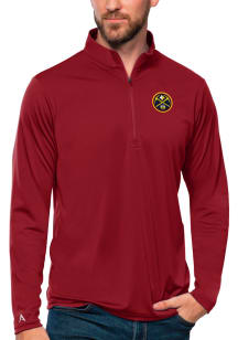 Antigua Denver Nuggets Mens Red Tribute Long Sleeve 1/4 Zip Pullover