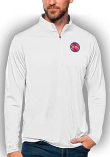 Antigua Detroit Pistons Mens White Tribute Long Sleeve 1/4 Zip Pullover